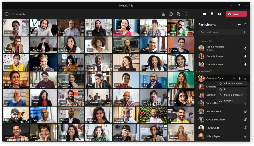 Microsoft Teams webinars lobby